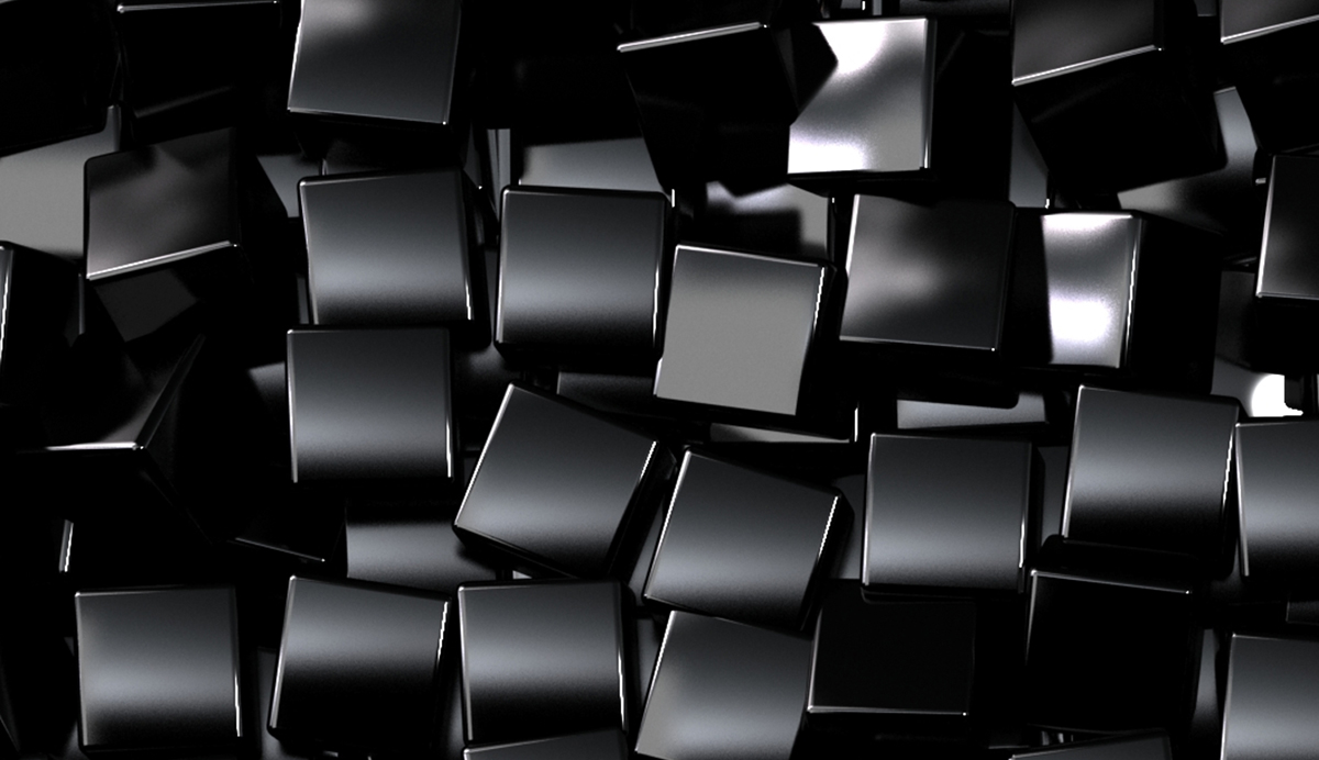 Abstract dark pixel background,  made of black cubes.